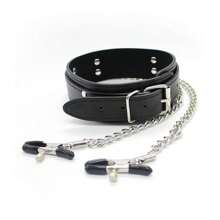 1pc Adult Products Erotic Collar Nipple Clip Punishment Leash Femdom Props Male And Female Masochistic Breast Sm Product