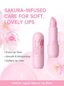 1支 LAIKOU 日本樱花保湿润唇膏 3.5g，抗皱唇油去角质唇部护理，送给女朋友的礼物，化妆品 - Sakura - 查看 3