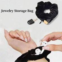 1pc Creative Black Hair Band Secret Compartment-Hidden Coin And Key Receiver Hair Band, Portable Secret Storage Accessories, Non-Waterproof Material. - Multicolor - View 1