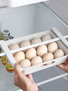 1pc Space-Saving Rolling Egg Storage Box For Refrigerator Side Door - Durable Plastic, Battery-Free, Essential Kitchen Accessory Egg Holder For Refrigerator Egg Organizer For Refrigerator - Multicolor - View 7