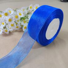 1 Roll 4cm Wide 45m Length Luxury Tulle Ribbon Bowknot Organza Fabric Flowers Gift Wrapping Sewing Accessories, For Birthday Party, Bridal Wedding, Holiday Gift, Rainbow Sheer Organza Ribbon, Width 1.57 Inch, Length 45m, Multi-Color, Suitable For DIY Rose, Fresh Flower Gifts Packaging, Wedding Party Bows, Applicable For Bouquets, Hair Accessories, Christmas And Easter Party Decoration, Valentine's Day Gift Wrapping, Bohemian Style, Wedding Ceremony Venue Decor, Bridal Shower