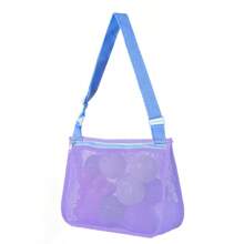 1pc Mesh Beach Bag, Kids Shell Storage Bag, Beach Shell Bag For Boys And Girls, Swimming Accessories, Suitable For 3-12 Years Old Children (The Bag Runs Small, Suitable For 2-12 Years Old Kids)