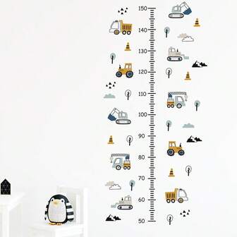 مجموعة من ملصقات الحائط لقياس طول الأطفال على شكل حفارة كرتونية ومركبة هندسية ذاتية اللصق لديكور المنزل، ملصقات، ملصقات حائط، لديكورات المنزل، عناصر ديكور الربيع لتجديد منزلك، ملصقات ديكور المهرجانات، هدايا أعياد الميلاد، ديكور الغرف، ورق جدران، ورق جدران، حمام، مطبخ، ملصقات شخصية، ديكور حائط، ملصقات حائط