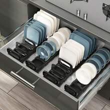 可调节厨房碗碟晾干架 - 台面碗碟收纳架、餐具架、厨房收纳架，用于存放碗、盘子、碗碟、炊具