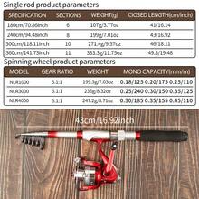 Fishing Rod With Striking Red & Silver Design, Paired With Matching Metal Fishing Reel. Rod Length Options: 1.8m/2.4m/3m/3.6m. Complete Fishing Set Suitable For Outdoor Travel And Fishing, Also A Great Gift Choice - Silver - View 7