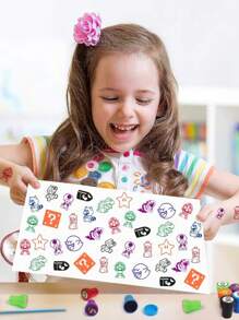 100pcs Children's Self-Ink Stamps Children's Toys Stamps Face Seal Scrapbook DIY Painting Album Decoration, Cute Stamp Stamp Pattern Style May Be Repeated, Youth Stationery Toys Decorate Halloween, Thanksgiving And Christmas Gifts Animal Number And Letter Print Pattern Random Hair Beast Game, Suitable For Birthday Gifts The Best Gift For Kids For New Year's Gifts (The Packaging And Color Are Random Patterns Speed Random Hair May Have Repeats)