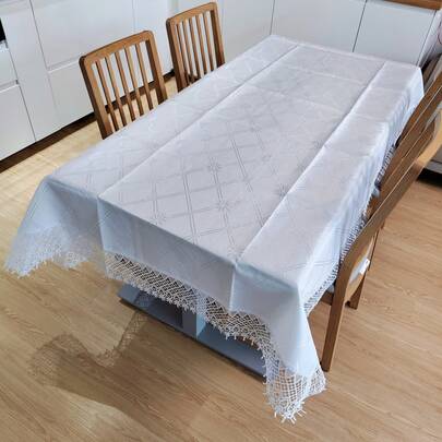1 stuk tafelkleed, tafelloper, placemat, linnen, kant, driedimensionale borduurwerk, eettafel, elegante decoratie