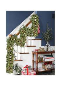 1 szt. świąteczna girlanda sosnowa, 6-stopowa świąteczna girlanda z zieleni, realistyczna girlanda sosnowa, girlanda cyprysowa na świąteczny kominek, centralny element stołu - Wielokolorowe - Zobacz 5