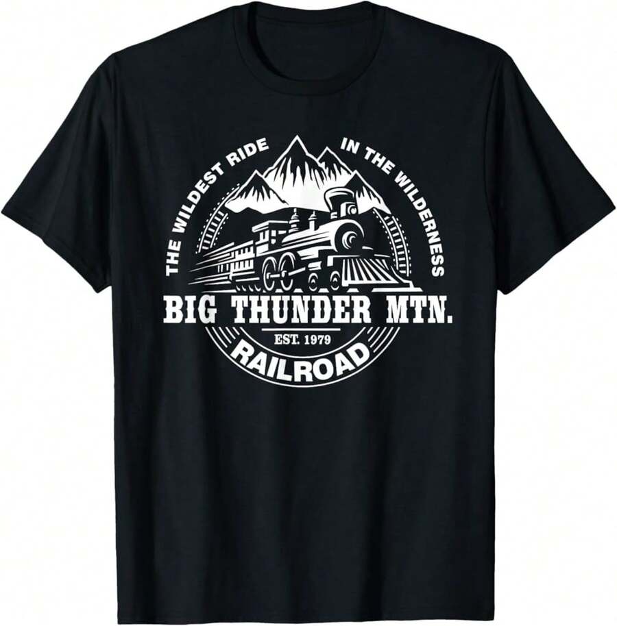 Journey To Big Thunder Mountain Railroad Theme Park T-Shirt:DIS Father's Day Gifts - Black - View 1