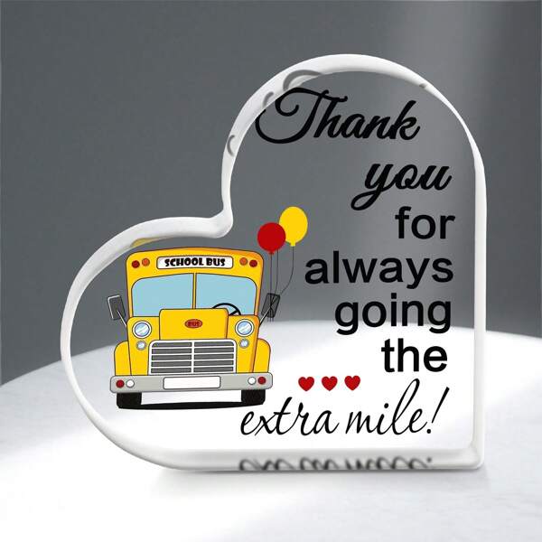 Thank You Gift For Colleague,1pc Slogan Graphic Transparent Acrylic Heart Design Craft Decoration Plaque,Birthday Gift For Mom,Love You Gift For Dad,Thanksgiving Day Gift For Teacher,Christmas Gift For Family,Unique Style Present For Male,Perfect Present For Women,Suitable For Birthday,Christmas,Thanksgiving,Commemoration Day,Leaving,Keepsake Paperweight,Souvenirs,Table Decor For Room,Home,Office,Simple Style