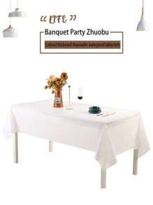 1 Peça Toalha de Mesa Descartável Grossa de Cor Sólida, À Prova D'água, À Prova de Óleo, Para Festas, Aniversários, Banquetes