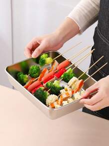 1/2/3 Stücke Edelstahl Lebensmittel Aufbewahrungsbehälter Set mit Einzeldeckel - Große Kapazität, wiederverwendbare quadratische Bento Boxen, auslaufsichere Lunch Box Aufbewahrungsschalen für Büroarbeiter, Restaurants, Fitnessstudios