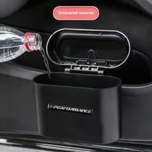 BMW 迷你垃圾桶带盖，旋转式防臭垃圾桶，含 1 卷垃圾袋，耐用铝合金，带装饰性自粘贴纸，3D 创意刻字贴纸，适用于各种车辆，垃圾回收，也适合 1 3 5 7 2 4 6 X 系列、X1 X3 X5 X6 X4 和小型车，办公室和家庭储物盒，是新年、情人节、复活节、感恩节和圣诞节的理想礼物 - 黑色 - 查看 8