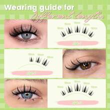 Eyelash Kit Manga Cluster  Natural Pretty  With Eyelash Bond And Seal Eyelash Remover Tweezers 154Pcs 10-18MM Pretty Individual Eyelash - 黑色 - 查看 5