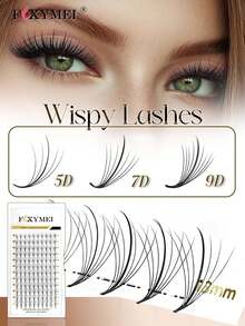 FOXYMEI 12 Reihen Wischige Vorbereitete Fächer Wimpern C/D Krümmung 5D 7D 9D Spike Wimpernverlängerung 8-15mm Hochwertige Wimpernbüschel Importierte Materialien Vorbereitete Volumen Fächer Wimpern Weich Leicht Natürlich Falsche Wimpern Wimpernbüschel, Einzelwimpern, Künstliche Wimpern