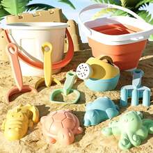 Foldable Beach Toys - Bucket And Shovel Set, Travel-Friendly Sandbox Toys, Beach Castle Building Toys, Suitable For Sandcastles, Beach Entertainment Toys, Children Beach Toys, Convenient Digging Sand Kit, Pool Tools, Foldable Small Bucket, Baby Sand Play Interactive Toys, Summer Beach Toy Set