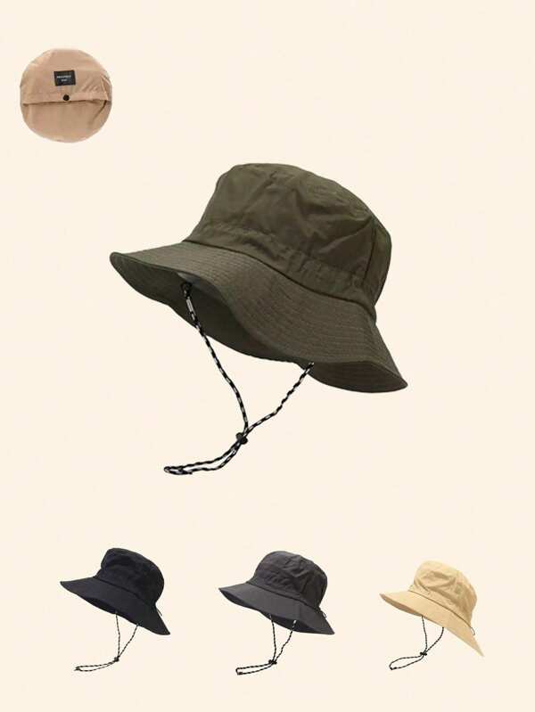 Chapéu de balde casual ajustável e impermeável, 1 peça, para viagens ao ar livre, boné de secagem rápida, dobrável, praia, pesca, caminhadas, chapéus de sol para mulheres e homens, inverno