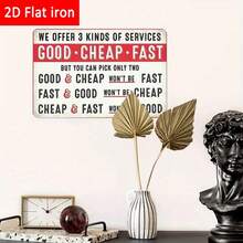 1PC Tin Sign 2D Flat, We Offer 3 Kinds Of Services, Funny Quote, Vintage Decor, 8x12 Inches/ 20x30 Cm - Multicolor - View 8
