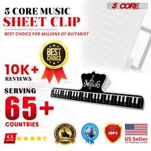 5 CORE 5Core Music Sheet Page Holder Clip Black Music Fixed Clips - Black - View 7