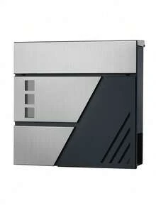 Wall Mounted Letter Box With Viewing Windows, Stainless Steel, For Gate, Front Door, With Lock And Keys, Silver And Charcoal Grey - Grey - View 8