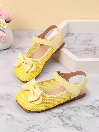 儿童公主装饰凉鞋，女童软底网眼夏季凉鞋