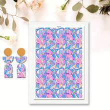 1pc Ultra-Light Water Transfer Paper With Colorful Flower Patterns – Perfect For DIY Ceramic Earrings, Jewelry & Polymer Clay Crafts, Blue & White Checkered Design, Craft Transfer Paper | Tropical Design | Intricate Designs - Multicolor - View 32