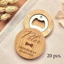 5pcs/10pcs/20pcs Custom Personalized Bamboo Round Bottle Opener, Bamboo Magnetic Fridge Bottle Opener, Customized Wedding Bottle Opener, Best Man Gift, Party Souvenir, Housewarming Gift, Multi-Functional, Ornamental, Reusable, Exquisite, Stylish, High-Quality, Colorful, Modern, Custom, Personalized, Unique, For Valentine's Day, For Mother's Day, For Birthdays, For Father's Day, For Graduation, For Weddings, For Housewarming, Wedding Essentials,Home & Living,Haunt Your Home,Souvenirs - Multicolor - View 10
