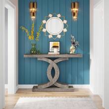 Tribesigns Console Table, Modern 39-Inch Entryway Table With Geometric Metal Legs, Accent Wood Sofa Table For Entrance, Foyer And Living Room