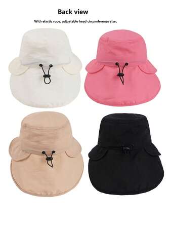 1PC Quick-Dry Baby/Kids Sun Hat With Big Shawl And Large Wide Brim,Suitable For Summer Children Boys Girls Outdoor Activities,Parks,Beach,Swimming Sunscreen Hat