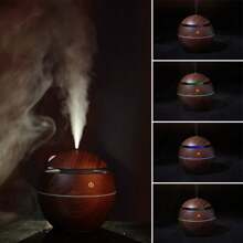 1PC Wooden Cool Mist Humidifier Aroma Diffuser For Room With Colorful Ambient Lighting, Ideal For Home,Office,And Car , Aroma Air Diffuser With Colorful Change Diffuser For Car, Office And Babies. Purifier Humidifier For Bedroom Room Decor