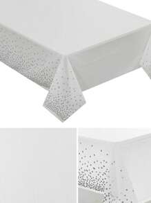 1pc Disposable Plastic Tablecloth, Waterproof And Stain-Resistant, Decorative Home Item