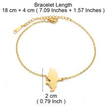1 Stück 16cm/18cm/21cm Kontur Martinique Landkarte Armband Edelstahl Frankreich Schmuck Fußkette