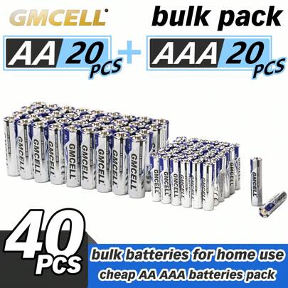 GMCELL GMCELL AAA Batteries And AA Batteries: Large Package, Lower Cost Per Battery, AA 28,AA20+AAA20,AAA52 Suitable For Household Devices, Electronic Products, Electric , LED Lights And So On.