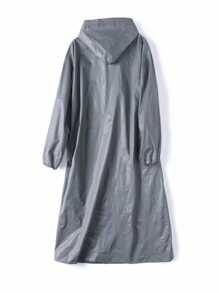 1pc Adult Raincoat, Fashionable Thick EVA Outdoor Travel Lightweight Open Poncho Rainwear