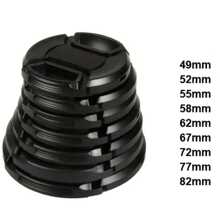 Couvercle de protection de l'objectif de l'appareil photo avec dragonne, pare-soleil, compatible avec Nikon/Pentax/Olympus/DSLR, tailles : 49 mm/52 mm/55 mm/58 mm/62 mm/67 mm/72 mm/77 mm/82 mm