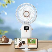 Ventilador de mano mini de verano, con tres formas de usar: se puede sostener con la mano, colocar sobre la mesa o colgar alrededor del cuello. Con batería recargable incorporada, adecuado para viajes, campamentos, fiestas, un regalo especial.