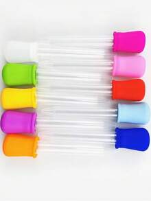 5ml Silicone Liquid Pipette Dropper, Transparent Medicinal Dropper Suitable For Medication, School Experiments, Candy Molds, Gummy Bears, Gelatin Makers, Petroleum Science, Crafts Projects, Transfer Liquids, Medicines, Eye/Ear Drops, Scientific Laboratory Use,School Supplies,Back To School - Multicolor - View 9