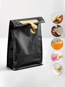 Goldclip, Snackversiegelungswerkzeugclip, Geldhalter und Büroklammer, Edelstahl Wäscheklammern, Tütenclips, für Lebensmittel, hochwertige Snackclips Metallklammern zum Verschließen von Kaffeebeuteln, ideal für Büro und Küche, Aktenklammern, Tagebuch- und Notizbuch Basteleien