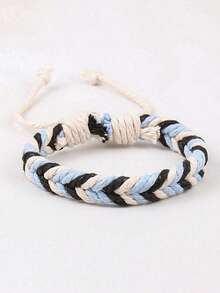 1 pieza Brazalete de pareja de cordón de cera, tejido a mano, estilo estudiantil minimalista casual y retro, apropiado para uso diario, regalo para amigos y familiares - Multicolor - Ver 14