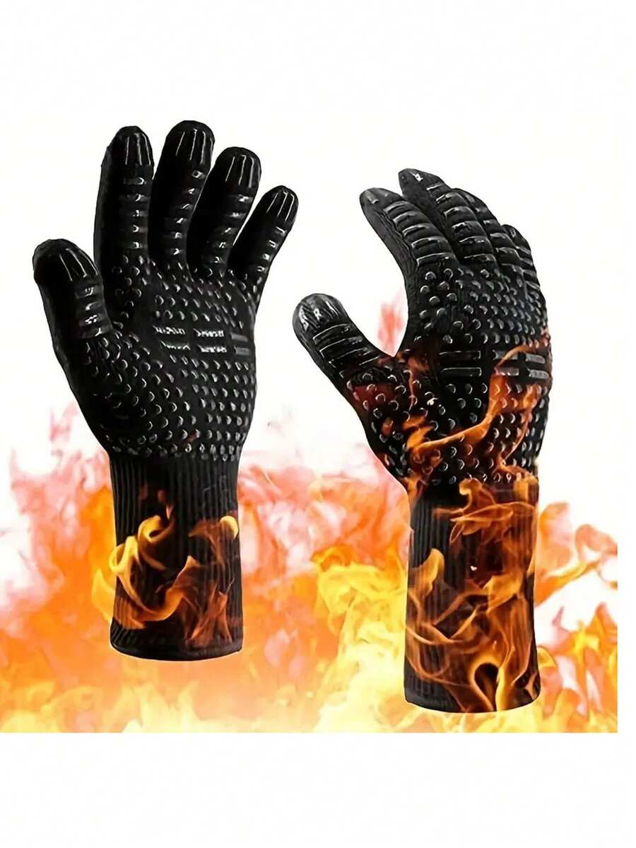 1只耐热隔热手套，阻燃耐热，最高耐温800°C，适用于烤箱、壁炉、烧烤等场所 - 查看 1