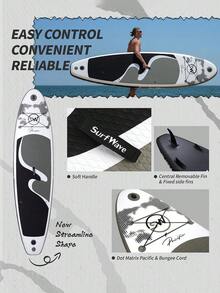 All-Around Inflatable Paddle Board With Full Set Of Accessories.Rebel Adult Inflatable Stand Up Paddleboard 11'2"X 34"X 6" Multi-Color Customizable.Extra-Wide Deck For 2-3 Riders.Lure Fishing S.U.P OmniBoard - Black - View 3