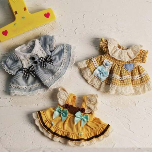 10cm Vestito da principessa in cotone per bambole, accessori per abiti di moda, gonna decorativa, accessori per bambole