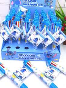 Disney 24pcs Disney Back-To-School Enchanted 6-Color Charm Ballpoint Pen With Detachable Spellbook Pendant & Mickey Ear Clip - Magic Ink Switching Tech + 3cm Tear-Able Notebook (30 Disney Character Pages), Convertible Necklace/Book Strap Design For Campus Fashionistas School Supplies,Back To School