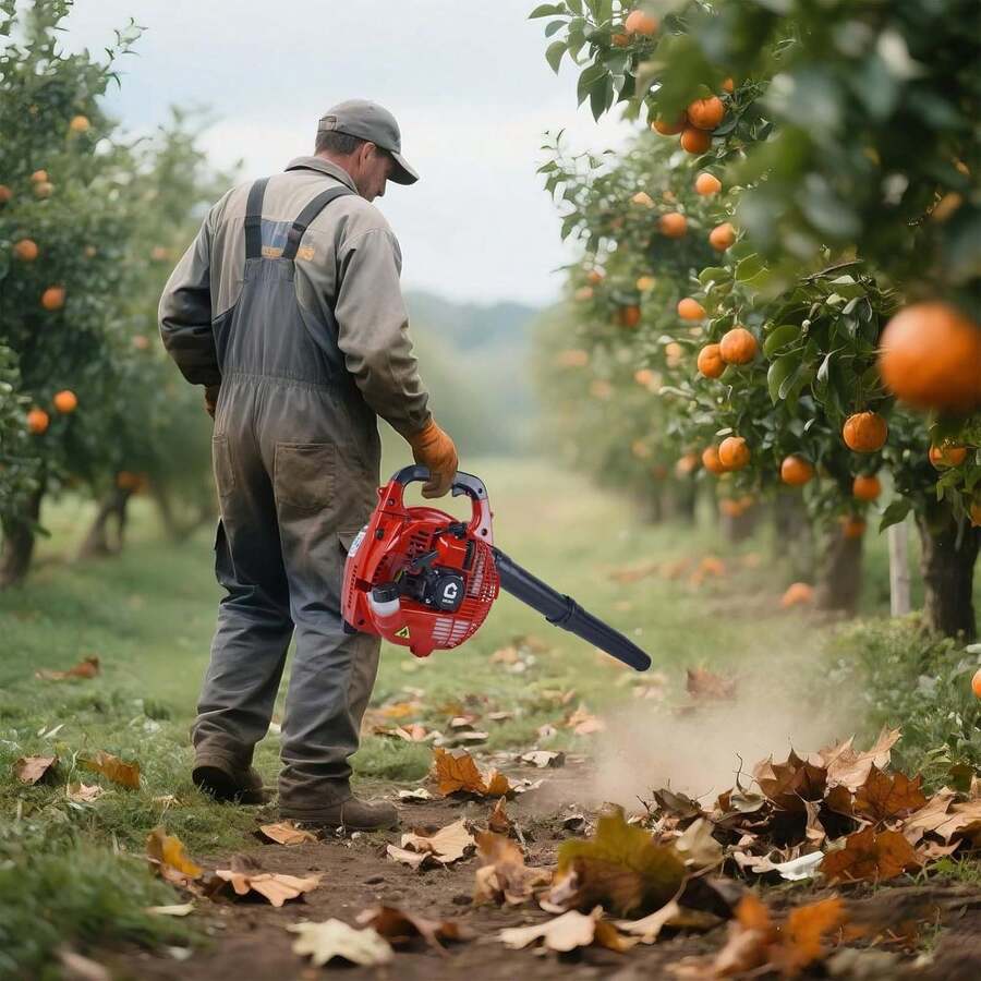 Handheld Gas Leaf Blower, Powerful 28cc 2-Cycle Engine, 490 CFM Air Volume, 180 MPH Speed, Lightweight, Easy Start, Durable Gas Powered Leaf Blower For Yard Work And Snow Blowing - 紅色 - 查看 1