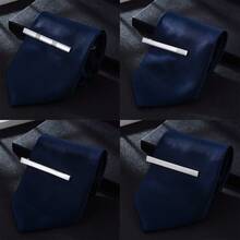 男士领带夹四件套，适用于普通窄领带 - 彩色 - 查看 8