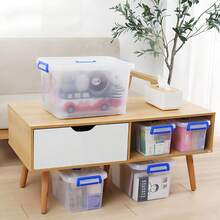 Set Of 1-4 Storage Boxes With Lids, Plastic Boxes, Stacking Boxes, Storage Boxes, Shelf Boxes - 透明 - 查看 5