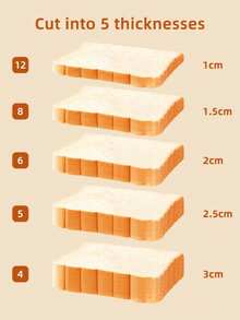 1 件可折叠手动面包切片机，可调节切片导槽，面包切菜板，三明治制作工具，适用于厨房、露营、房车