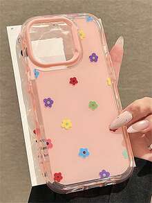 可爱卡通兔子花朵波浪边框手机壳，兼容 17 Pro Max、17 Pro、17、16、15、14、13、12 Pro Max、11，软壳后盖