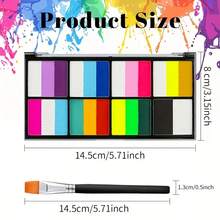 JIHUIPAI 1 Set 23-Color Water-Based Painting Palette With Brush, Rich Colors, Vibrant And High Saturation, Pure Formula, Suitable For Halloween, Christmas, Exhibition, Party And Other DIY Creative Activities, Easy To Clean, Odorless - Dream 8 Grid - View 5