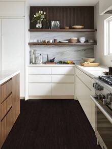 40*200cm厚即撕即贴地板/墙纸卷，黑色木纹图案，适用于楼梯、浴室、客厅、卧室、阳台地板翻新，可贴于瓷砖上，地砖地板地砖自粘地砖即撕即贴客厅装饰房间装饰家居装饰厨房